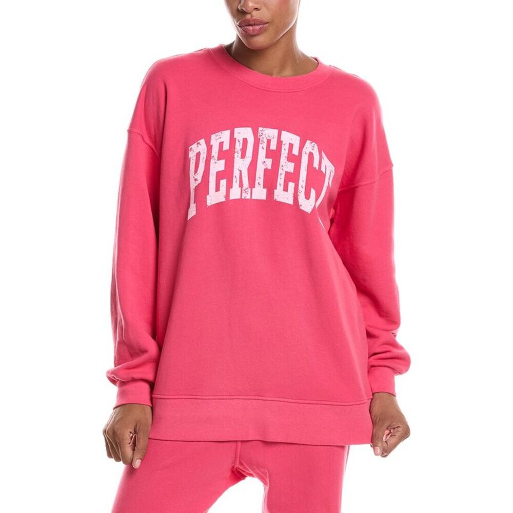 Perfectwhitetee Womens Perfect French Terry Sweater, Pink